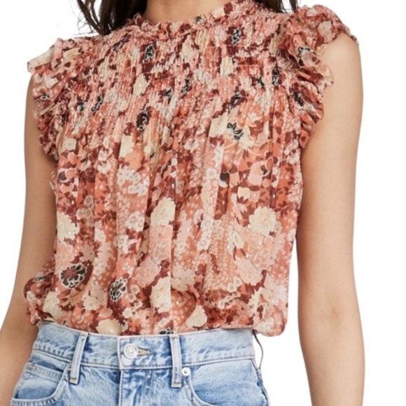 Ulla Johnson Tops - Ulla Johnson Ivy Floral Top - Coral Size 4